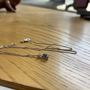 Shane Co. blue sapphire white gold necklace
